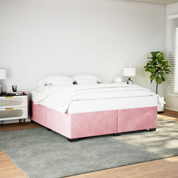 vidaXL Bed Frame Pink 180x200 cm Velvet