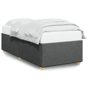 vidaXL Bed Frame without Mattress, Dark Gray, Single Fabric
