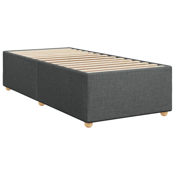 vidaXL Bed Frame without Mattress, Dark Gray, Single Fabric