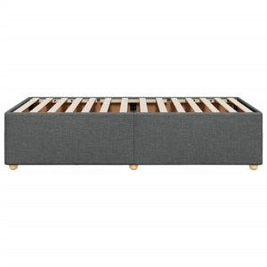 vidaXL Bed Frame without Mattress, Dark Gray, Single Fabric