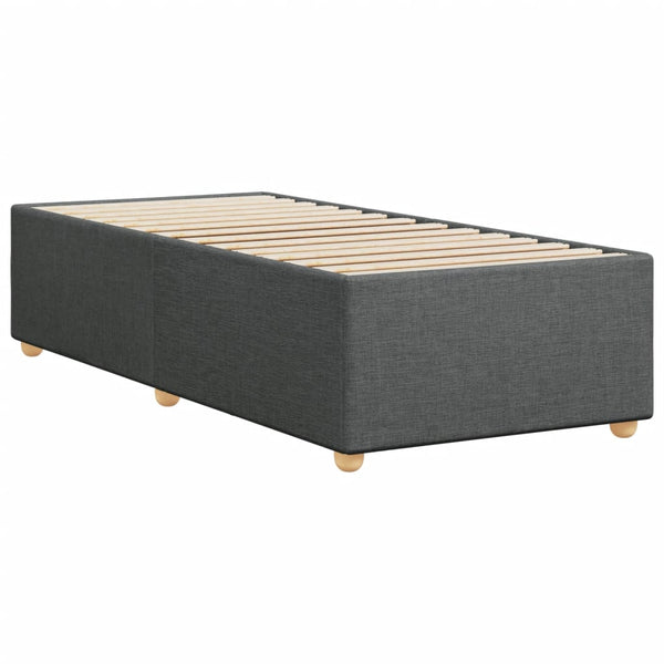 vidaXL Bed Frame without Mattress, Dark Gray, Single Fabric