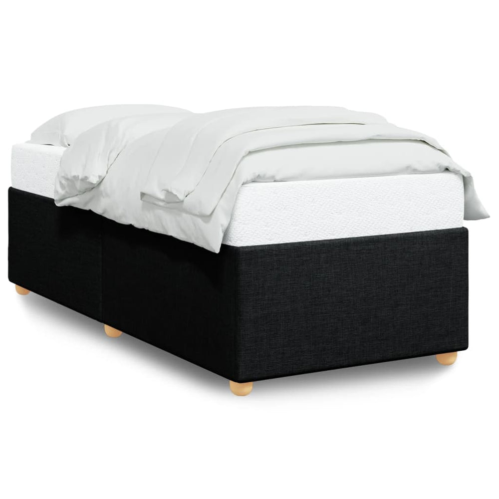 vidaXL Cadre de lit sans matelas, noir, tissu unique