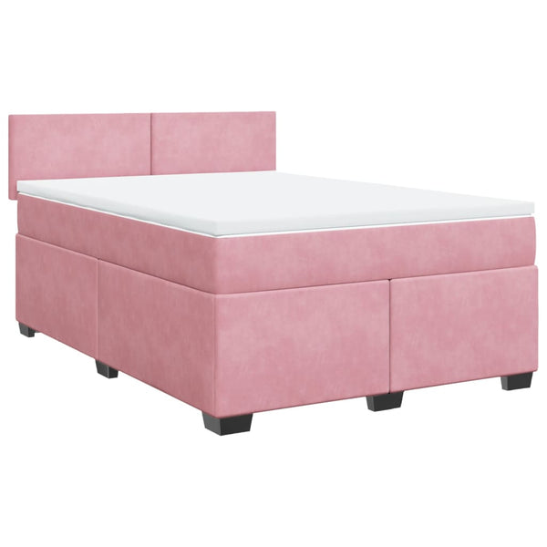 Boxspringbett mit Matratze Dunkelrosa 140x200 cm