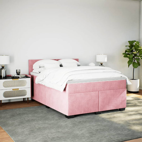 Boxspringbett mit Matratze Dunkelrosa 140x200 cm