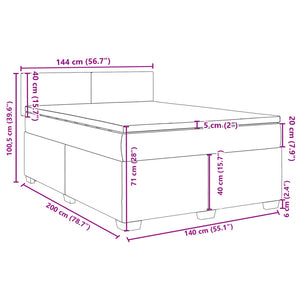 Boxspringbett mit Matratze Dunkelrosa 140x200 cm