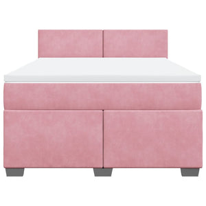 Boxspringbett mit Matratze Dunkelrosa 140x200 cm
