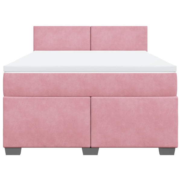 Boxspringbett mit Matratze Dunkelrosa 140x200 cm