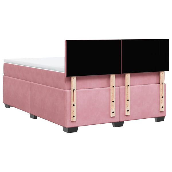 Boxspringbett mit Matratze Dunkelrosa 140x200 cm