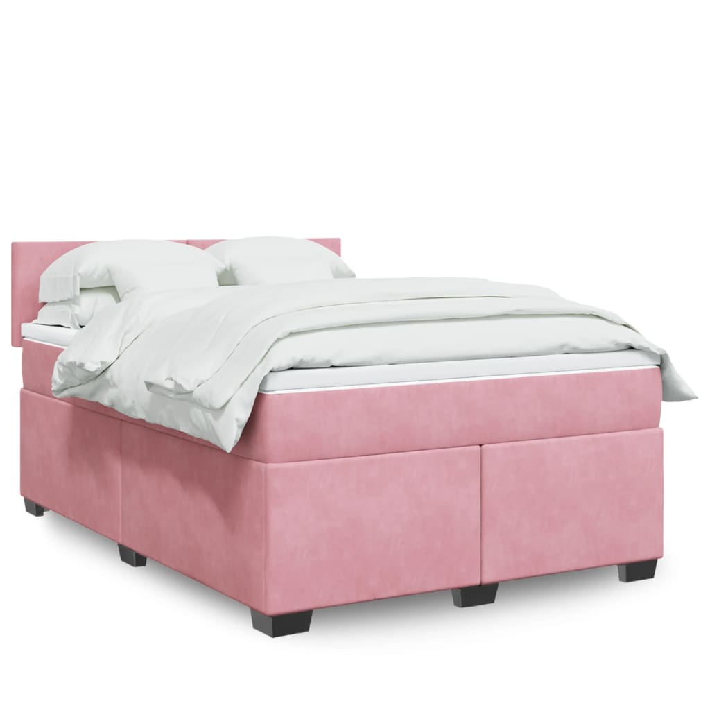 Boxspringbett mit Matratze Dunkelrosa 140x200 cm
