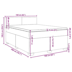 Boxspringbett Blau 160x200 cm Samt mit Matratze