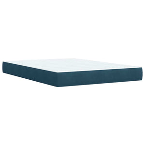 Boxspringbett Blau 160x200 cm Samt mit Matratze