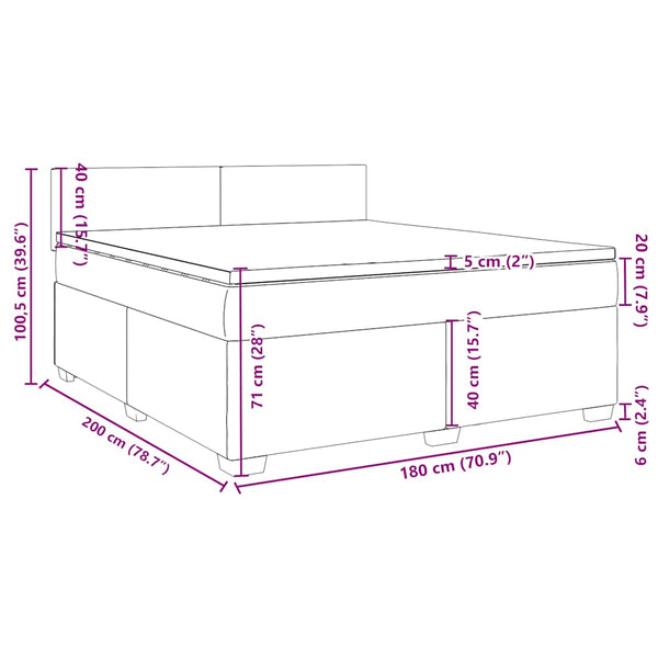 Boxspringbett Blau Samt 180x200 cm mit Matratze