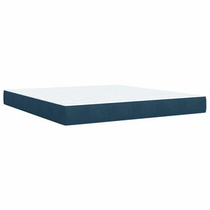 Boxspringbett Blau Samt 180x200 cm mit Matratze