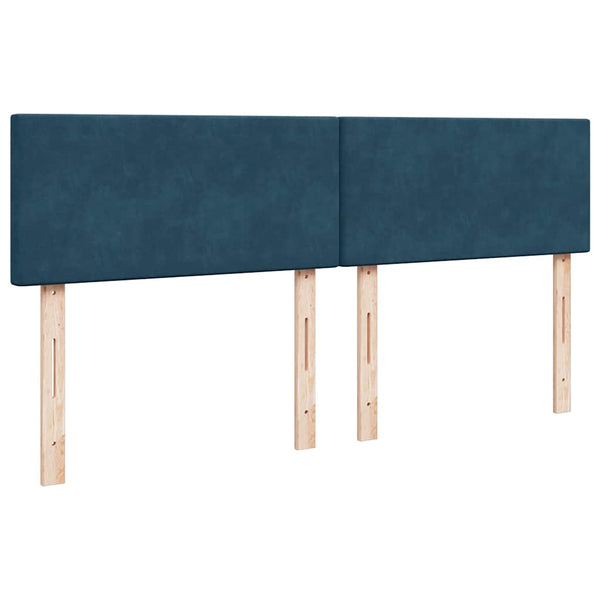 Boxspringbett Blau Samt 180x200 cm mit Matratze