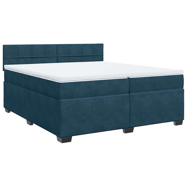 vidaXL Lit tapissier avec matelas bleu 200x200 cm velours
