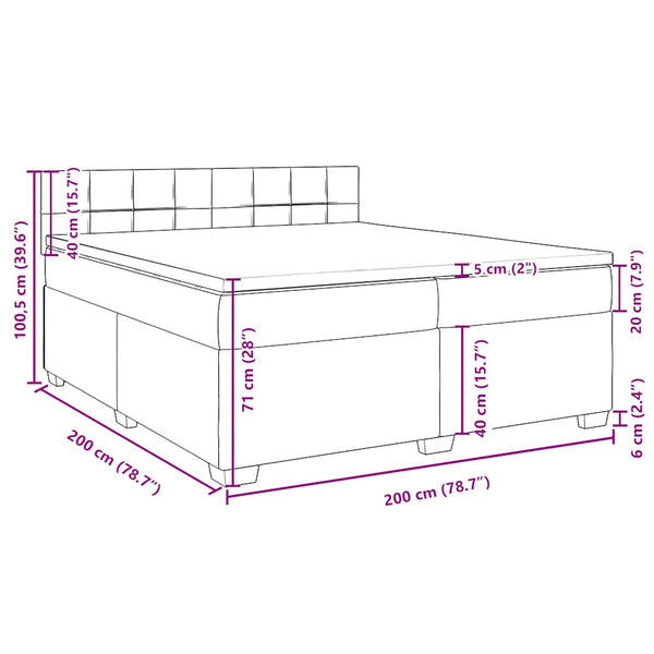 vidaXL Lit tapissier avec matelas bleu 200x200 cm velours