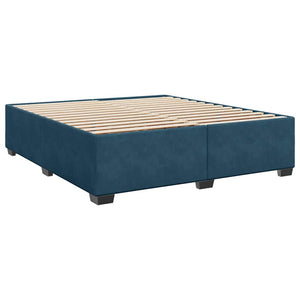 vidaXL Lit tapissier avec matelas bleu 200x200 cm velours