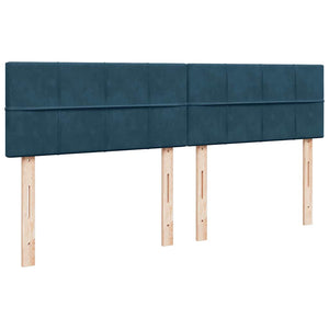 vidaXL Lit tapissier avec matelas bleu 200x200 cm velours