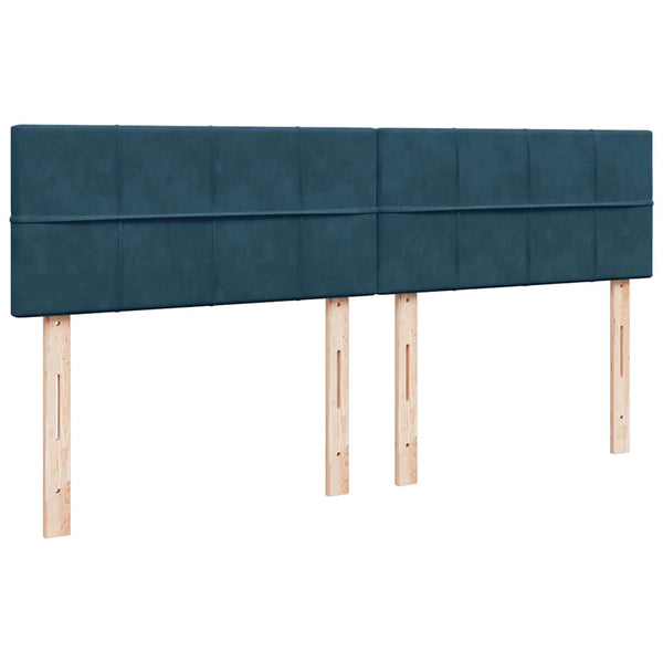 vidaXL Lit tapissier avec matelas bleu 200x200 cm velours
