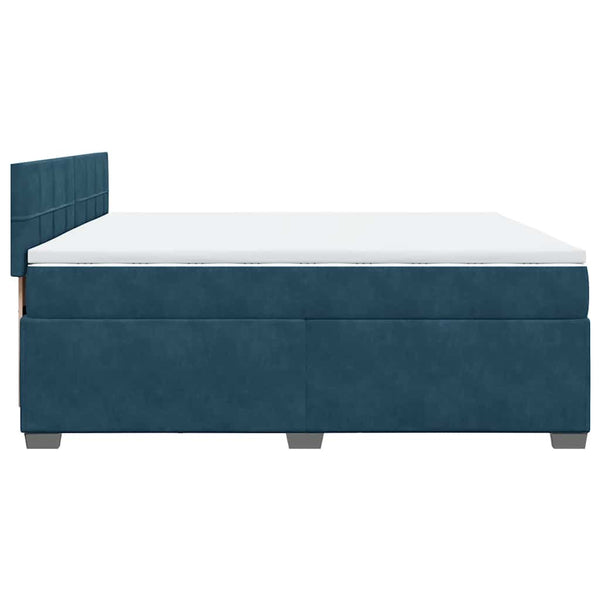 vidaXL Lit tapissier avec matelas bleu 200x200 cm velours