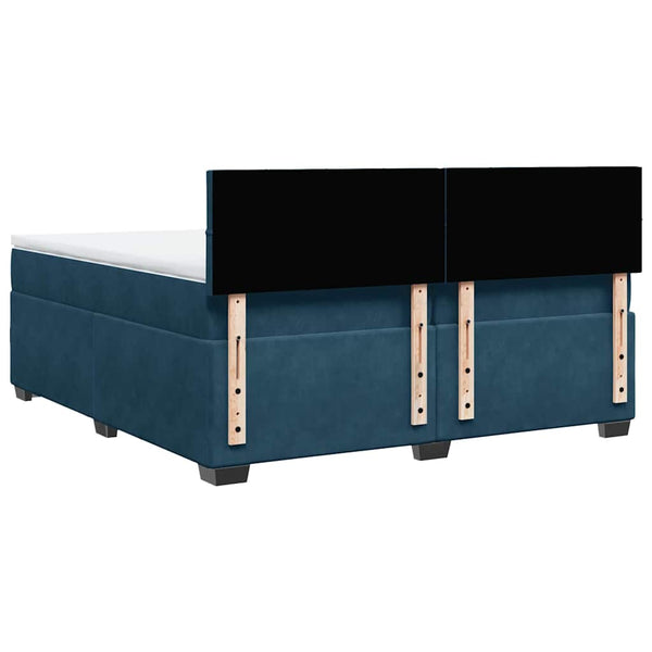 vidaXL Lit tapissier avec matelas bleu 200x200 cm velours