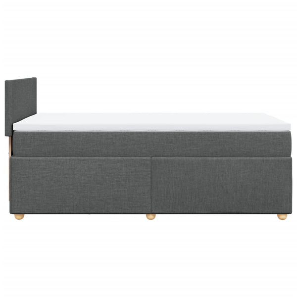 vidaXL Lit boxspring avec matelas Tissu gris foncé