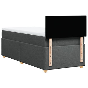 vidaXL Lit boxspring avec matelas Tissu gris foncé