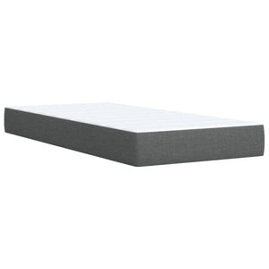 vidaXL Lit boxspring avec matelas Tissu gris foncé