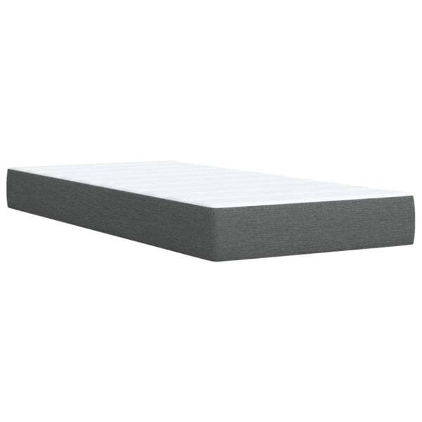 vidaXL Lit boxspring avec matelas Tissu gris foncé