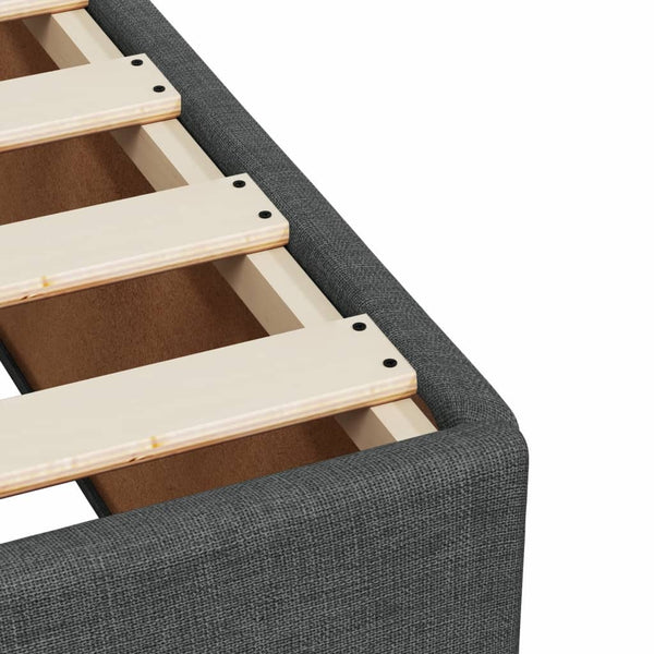 vidaXL Lit boxspring avec matelas Tissu gris foncé