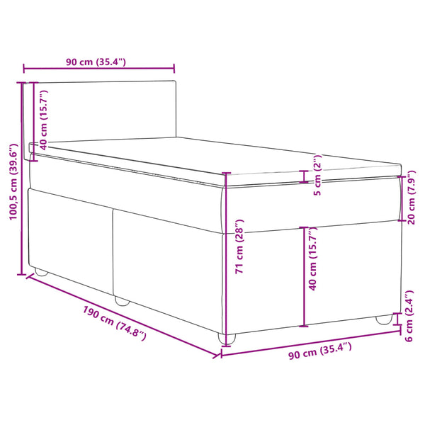 Boxspringbett mit Matratze Schwarz