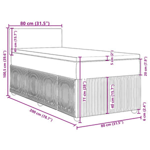Boxspringbett Blau 80x200 cm Samt