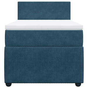Boxspringbett Blau 90x200 cm Samt mit Matratze