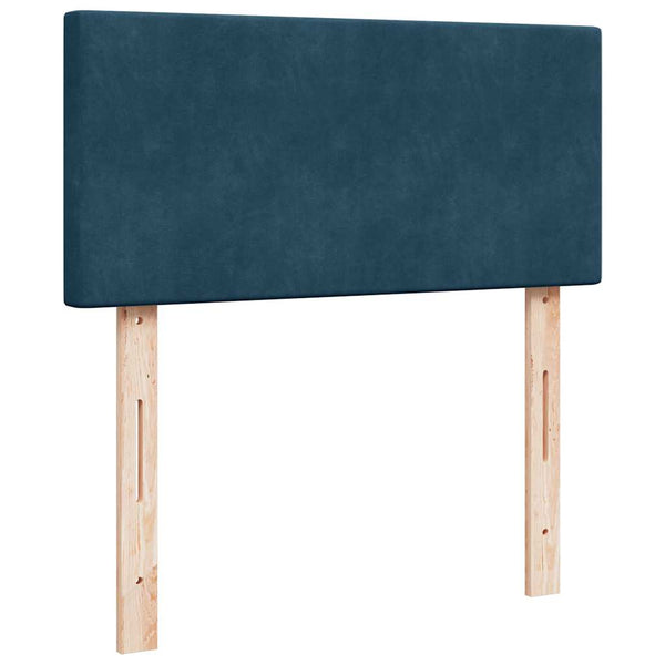Boxspringbett Blau 90x200 cm Samt mit Matratze
