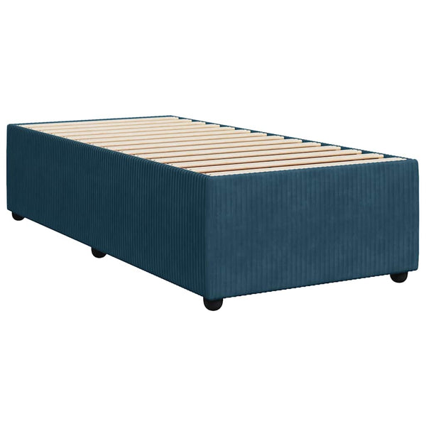 Boxspringbett Blau 90x200 cm Samt mit Matratze
