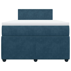 Boxspringbett Blau 120x190 cm Samt mit Matratze