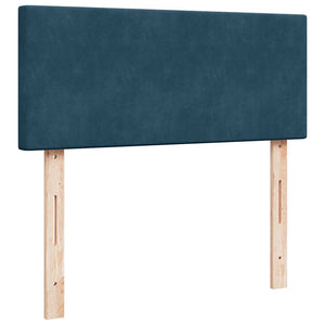 Boxspringbett Blau 120x190 cm Samt mit Matratze