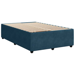 Boxspringbett Blau 120x190 cm Samt mit Matratze