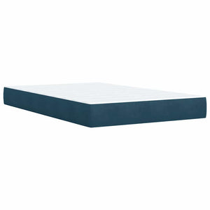 Boxspringbett Blau 120x190 cm Samt mit Matratze