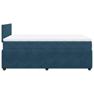 Boxspringbett Blau 120x190 cm Samt mit Matratze