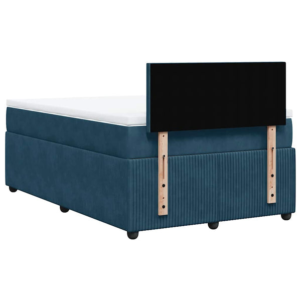 Boxspringbett Blau 120x190 cm Samt mit Matratze