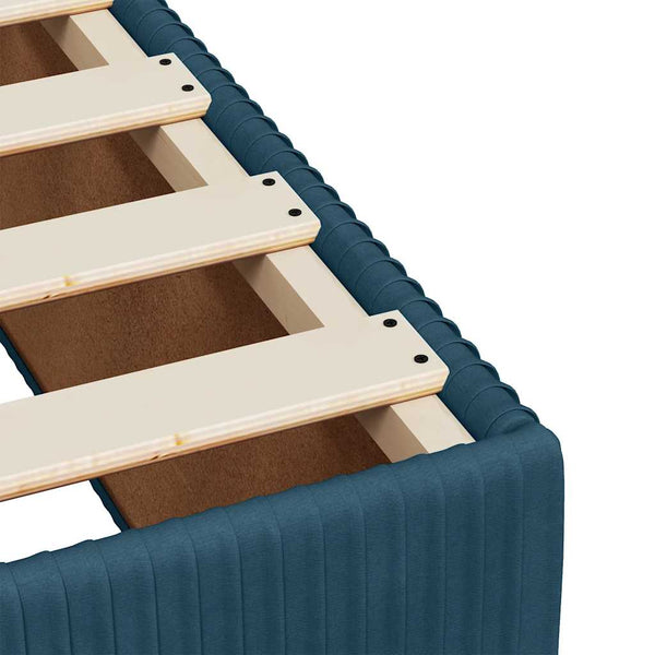 Boxspringbett mit Matratze Blau 120x200 cm Samt