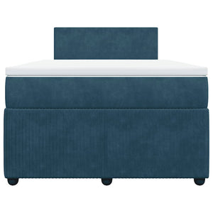 Boxspringbett mit Matratze Blau 120x200 cm Samt