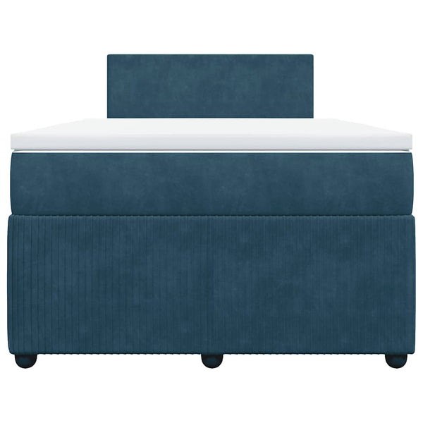 Boxspringbett mit Matratze Blau 120x200 cm Samt