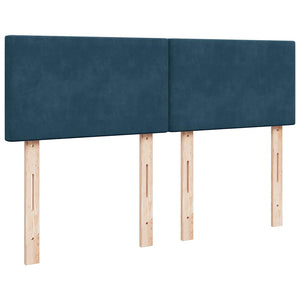 Boxspringbett Blau 140x190 cm Samt