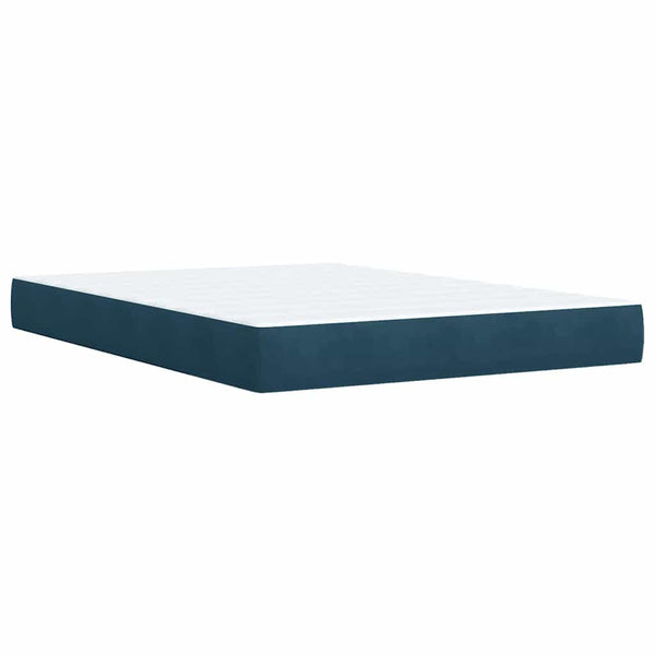 Boxspringbett Blau 140x190 cm Samt