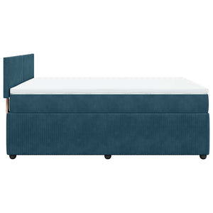 Boxspringbett Blau 140x190 cm Samt