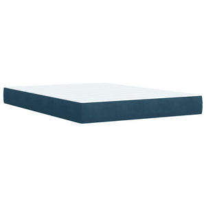 Boxspringbett Blau 140x200 cm Samt mit Matratze
