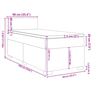 Boxspringbett mit Matratze Dunkelgrau Samt