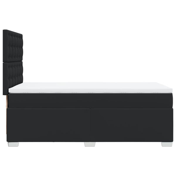 Boxspringbett mit Matratze Schwarz Kunstleder